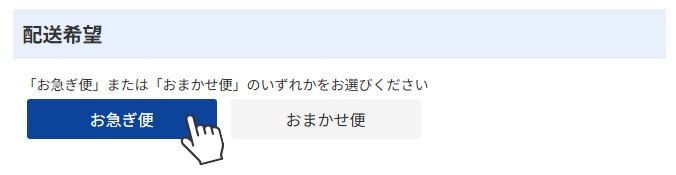 お急ぎ便画面